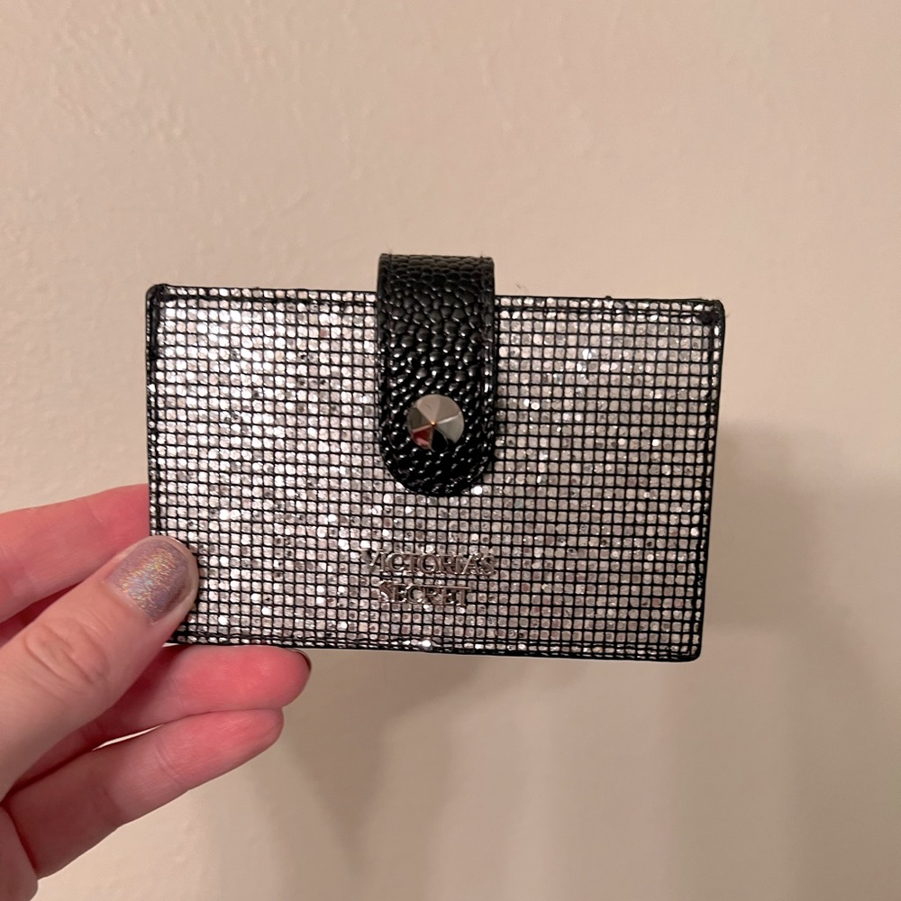 Victoria’s Secret silver sparkle glitter cardholder